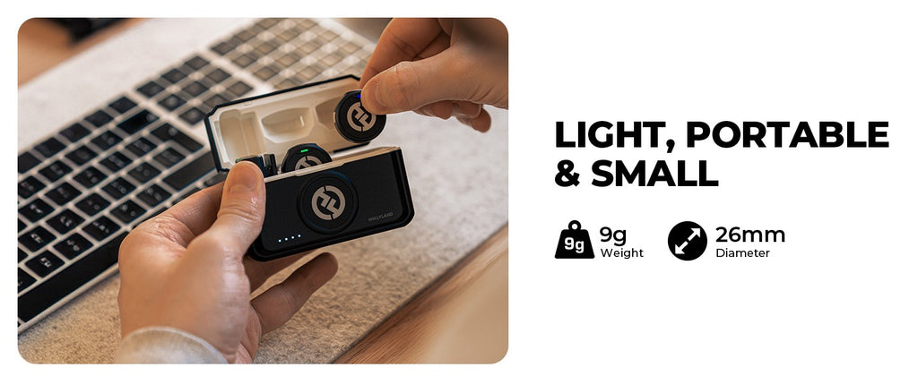 Hollyland LARK M2 Microfone de lapela sem fio para câmera iPhone 300m de alcance