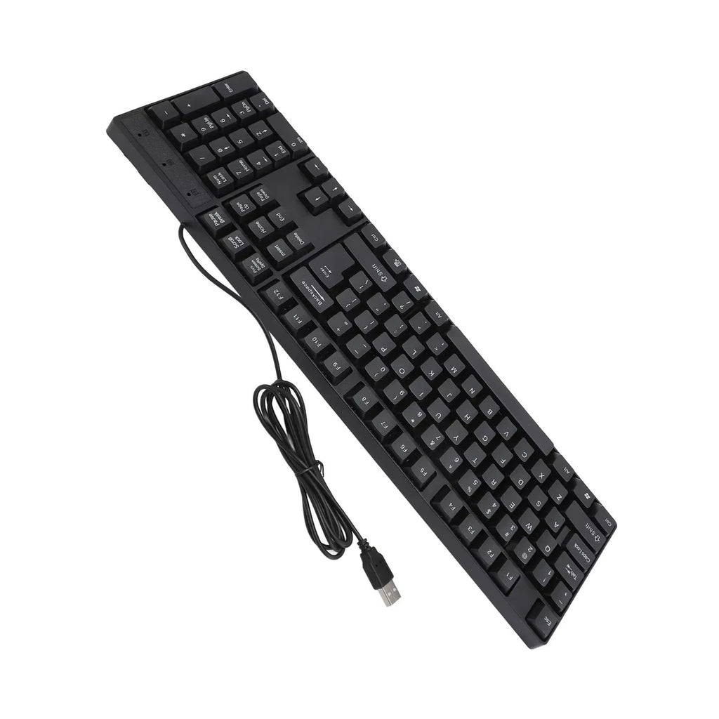 Teclado com fio USB de 104 teclas Inglês/Russo/Espanhol/Francês Idioma Design er