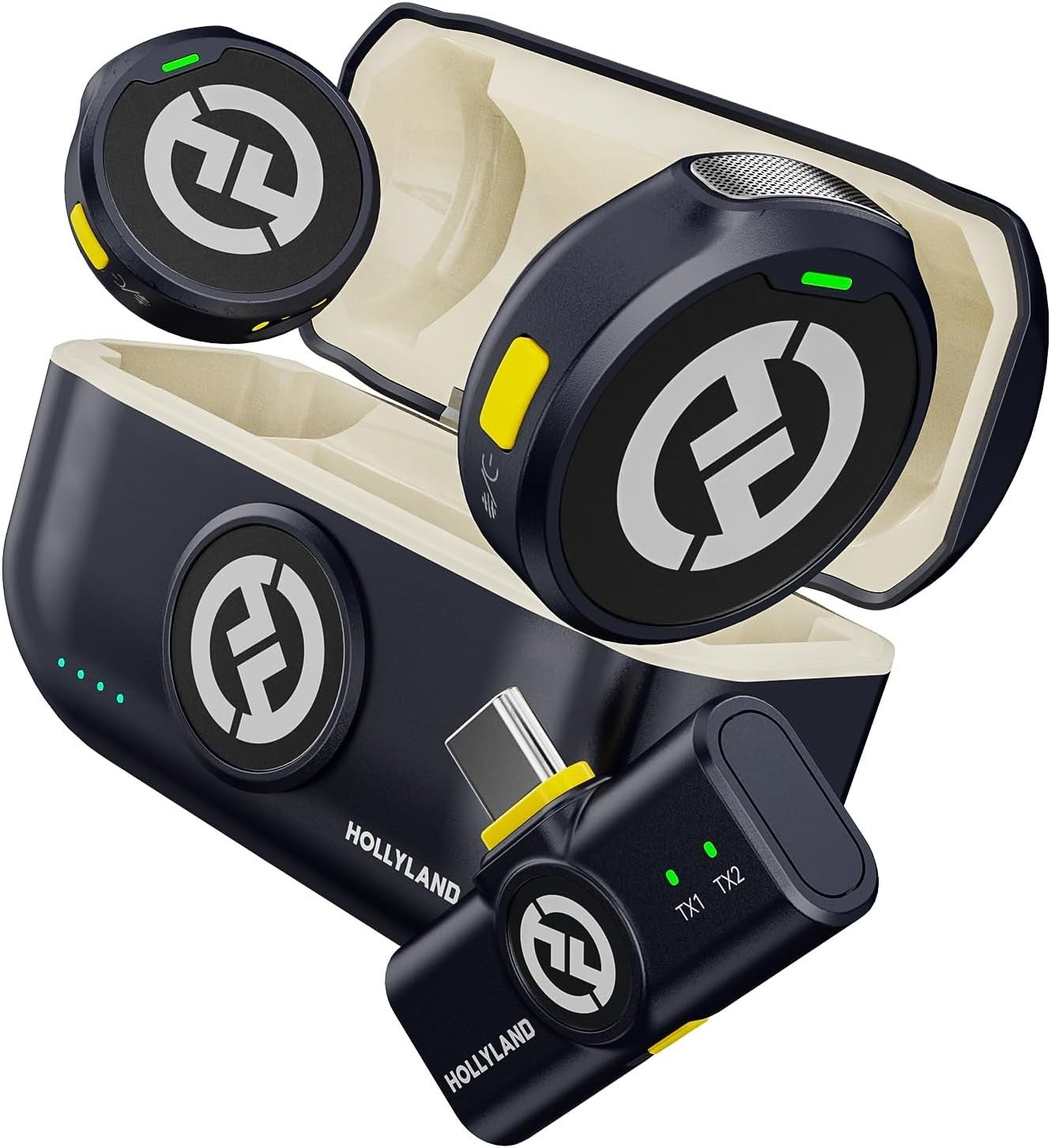 Hollyland LARK M2 Microfone de lapela sem fio para câmera iPhone 300m de alcance