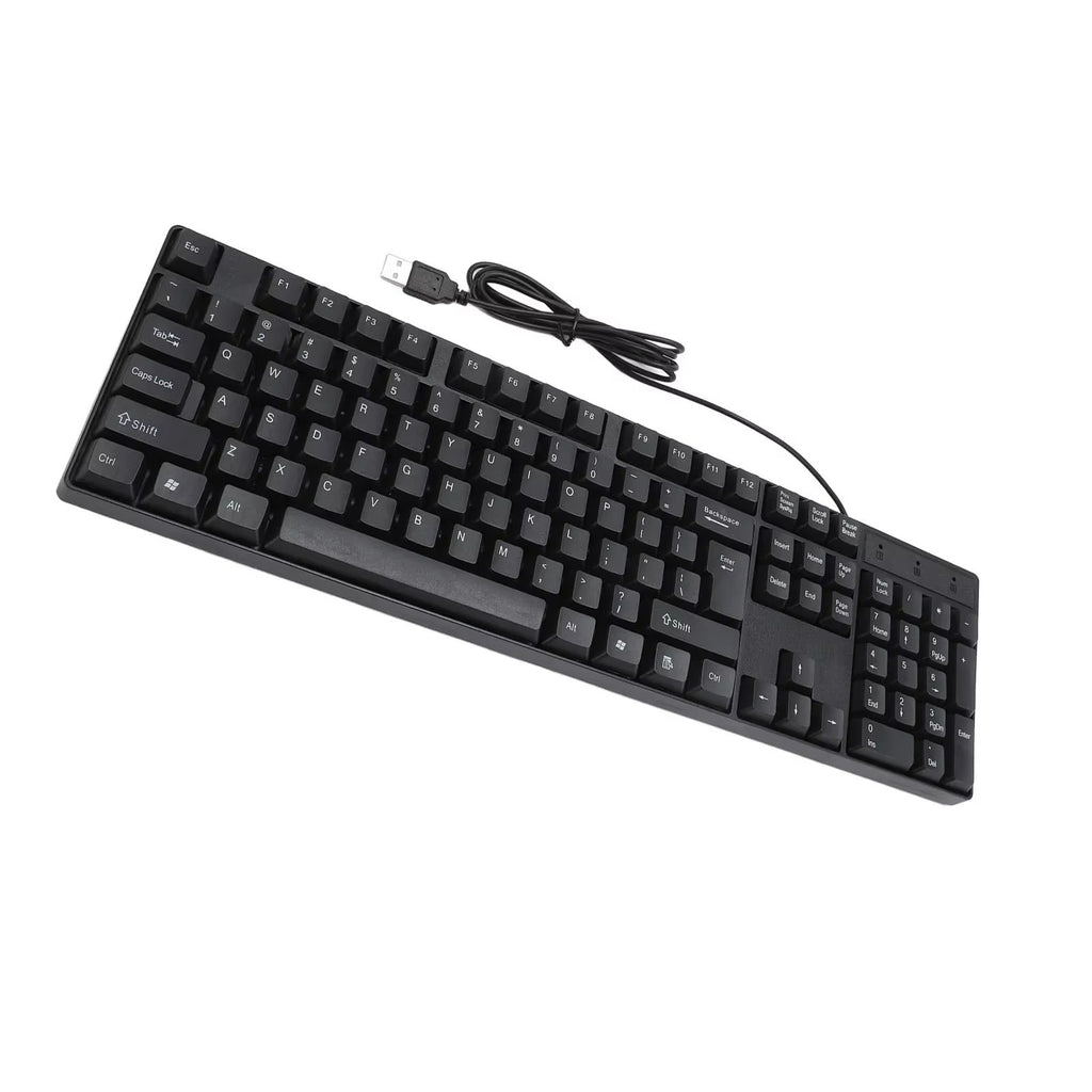 Teclado com fio USB de 104 teclas Inglês/Russo/Espanhol/Francês Idioma Design er