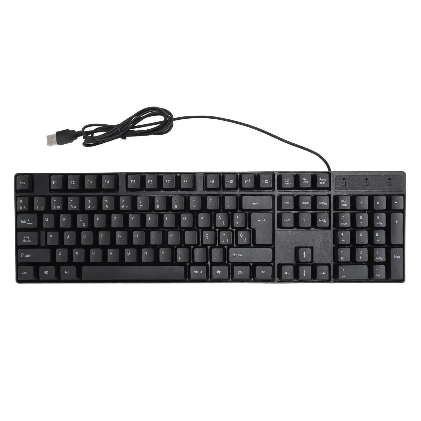 Teclado com fio USB de 104 teclas Inglês/Russo/Espanhol/Francês Idioma Design er