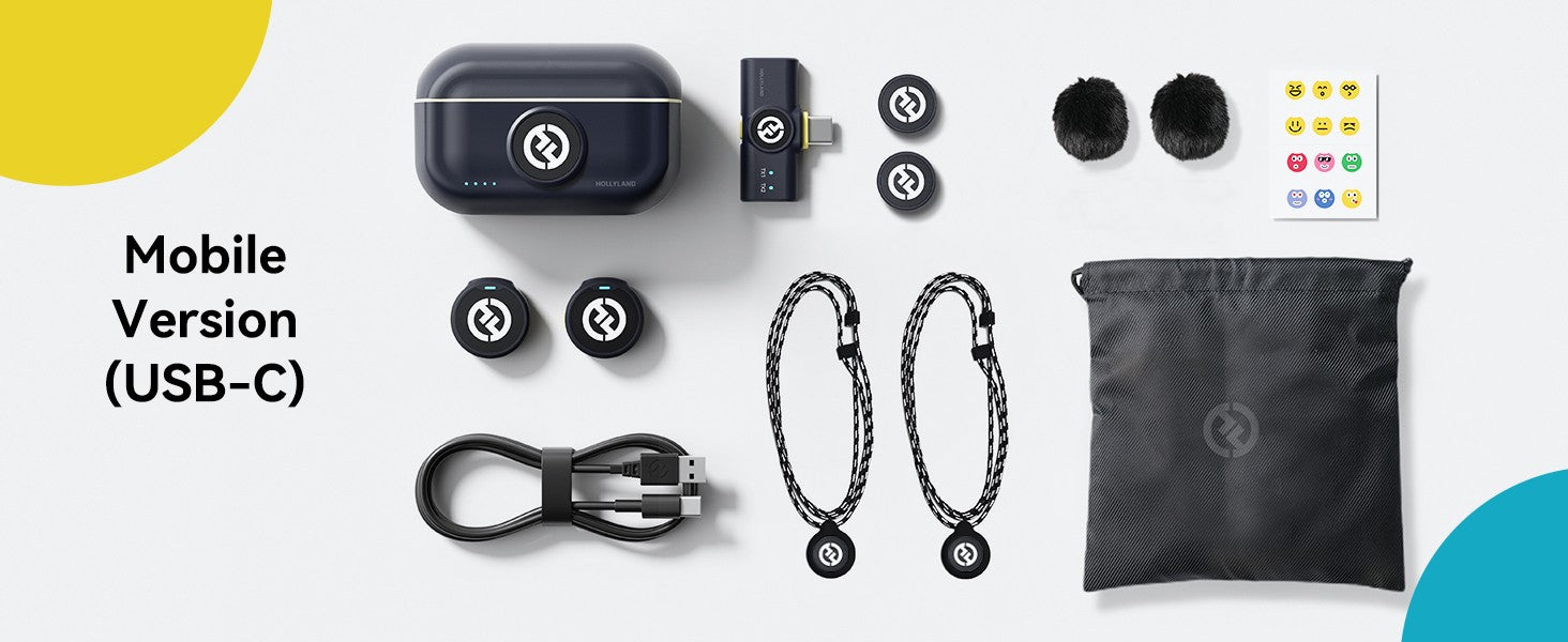 Hollyland LARK M2 Microfone de lapela sem fio para câmera iPhone 300m de alcance