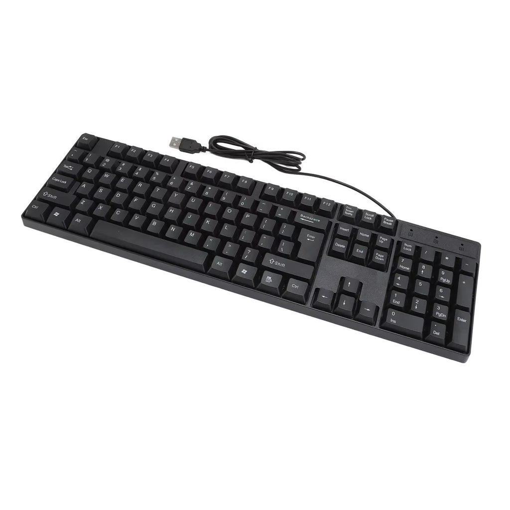 Teclado com fio USB de 104 teclas Inglês/Russo/Espanhol/Francês Idioma Design er